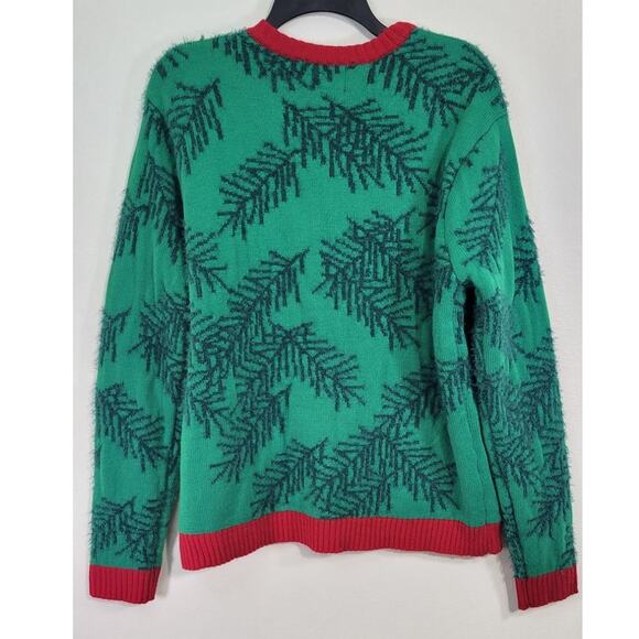 33 Degrees Christmas Sweater Womens Large Embellished Cat Ugly Christmas Sweater - Picture 2 of 8